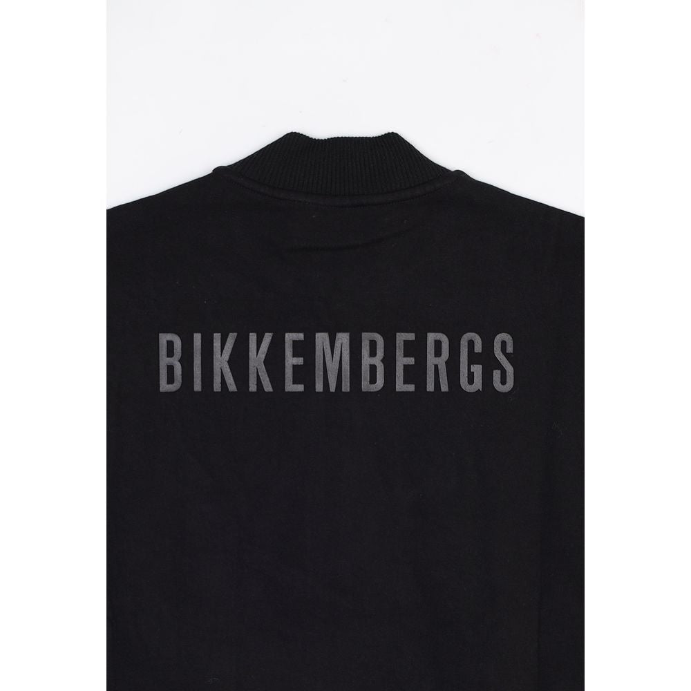 Bikkembergs Black Cotton Sweatshirt – Athletic-Inspired Modern Essential