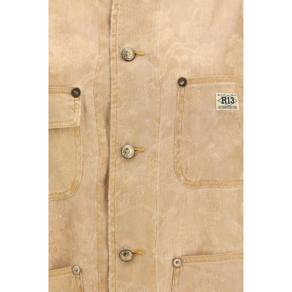 R13 Orange Linen Coat - La Evelyn Chore Jacket