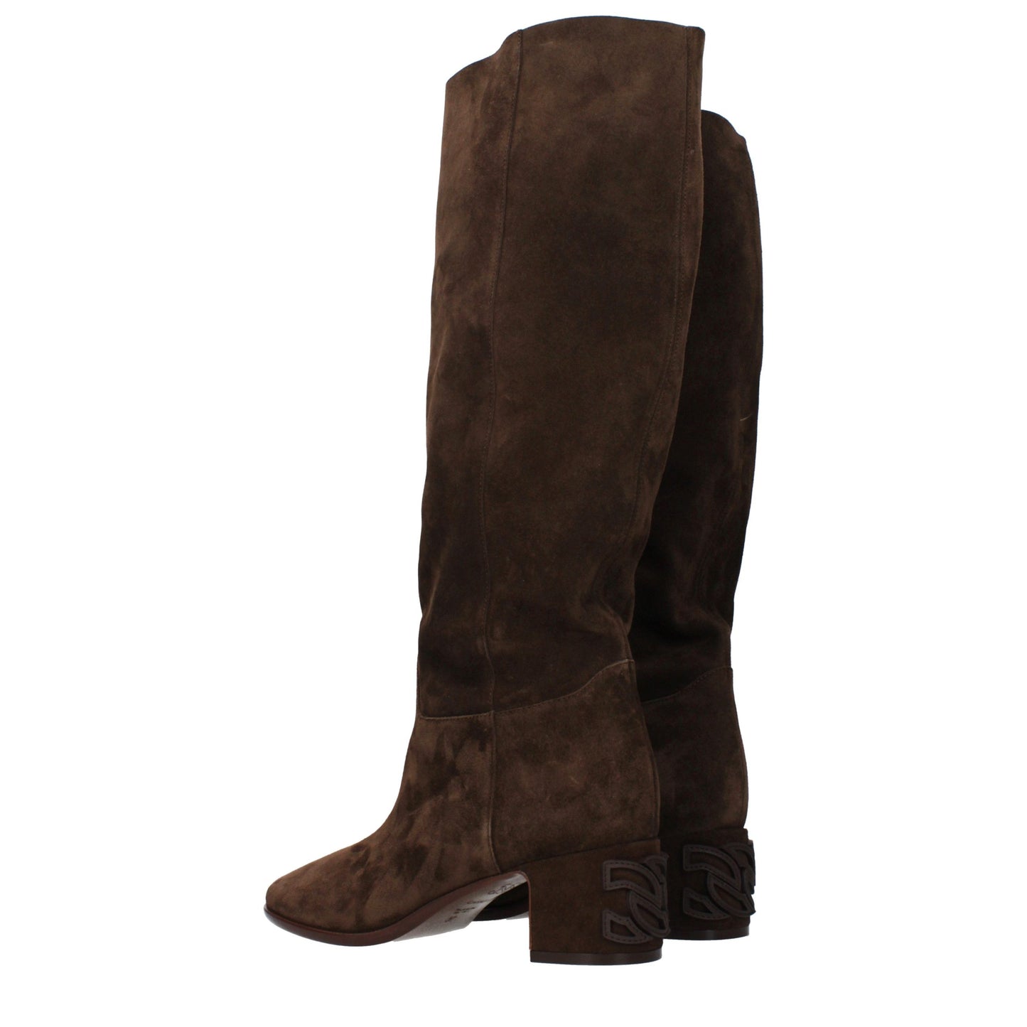 Casadei Brown Leather Boots with Back Detail