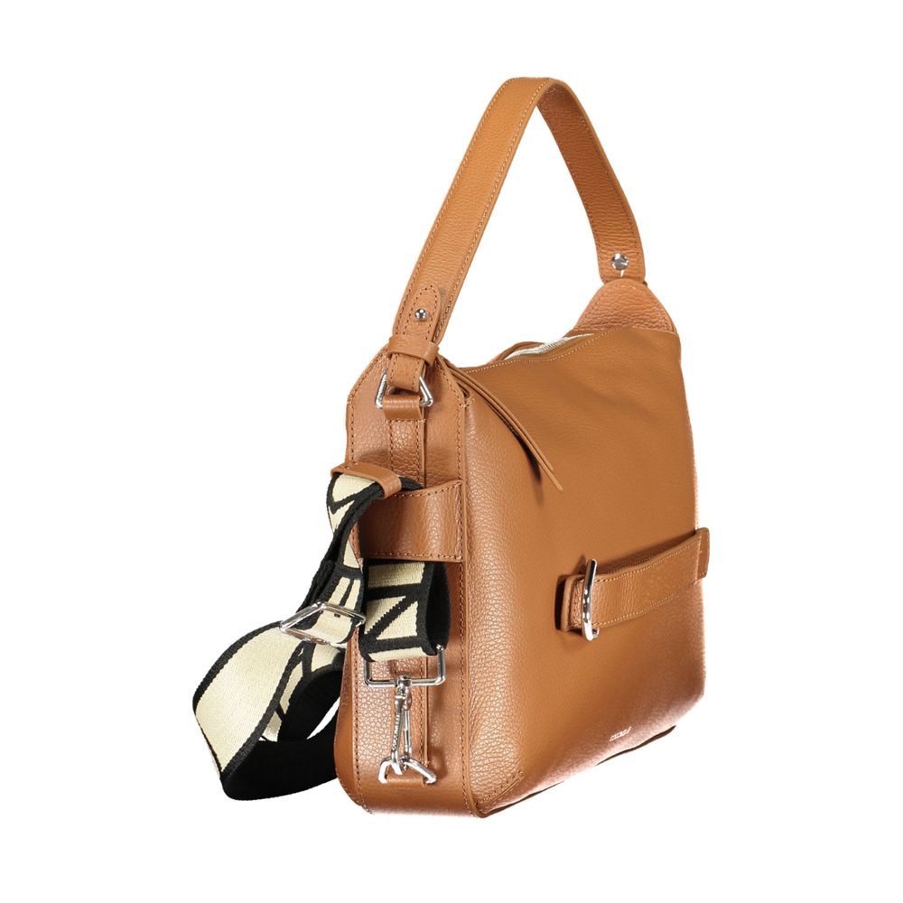Coccinelle Marrone Leather Women Handbag - Gretel Ribbon Bag