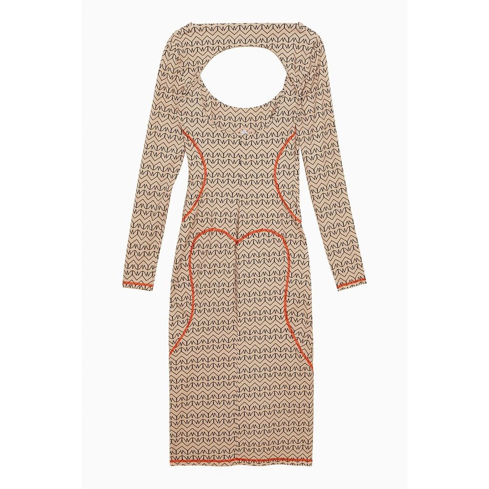 Patrizia Pepe Bicolor Nylon Casual Dress - Craft Beige Monogram - XS