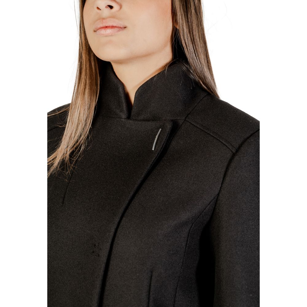 Liu Jo Black Polyester Coat - Sophisticated Elegance for Every Occasion