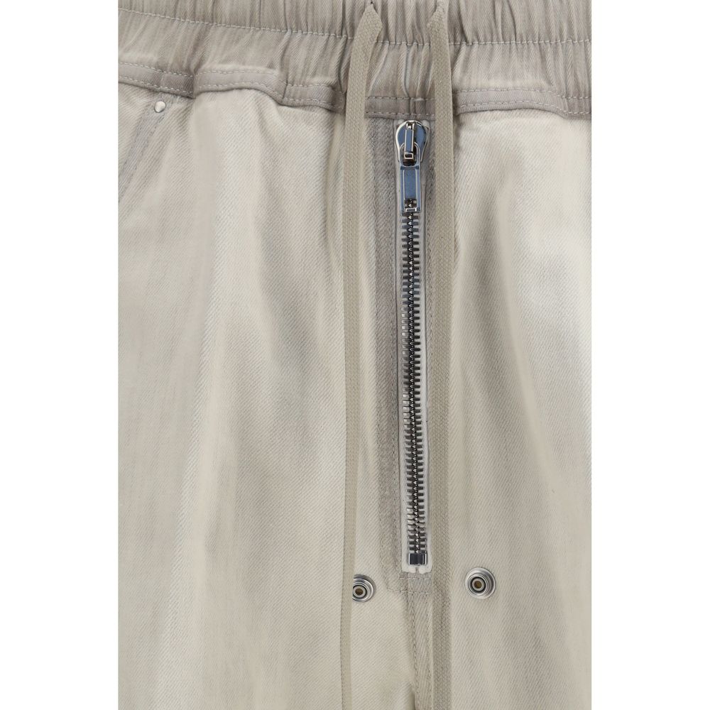 Rick Owens Wide Bela Pants in White Cotton