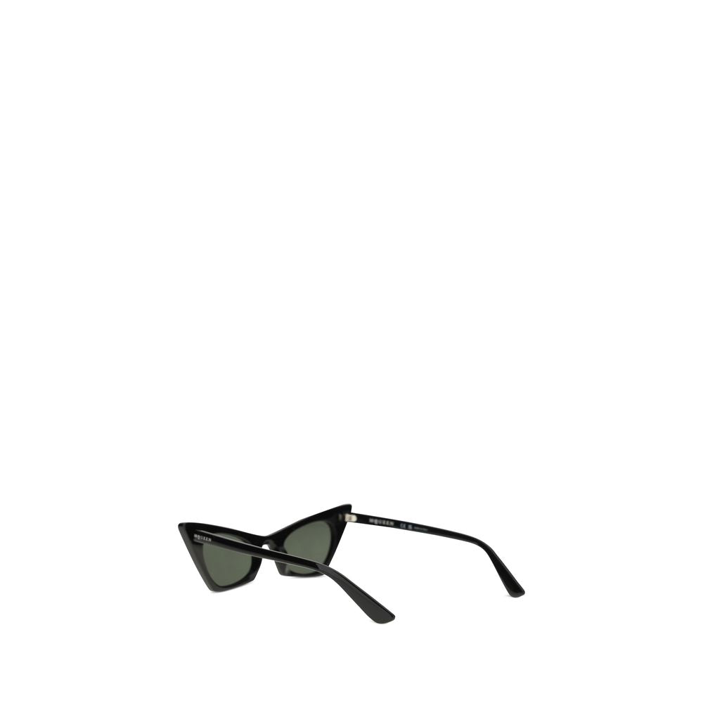 Alexander McQueen Women's Cat-Eye Sunglasses – Black Frame, Brown Lenses