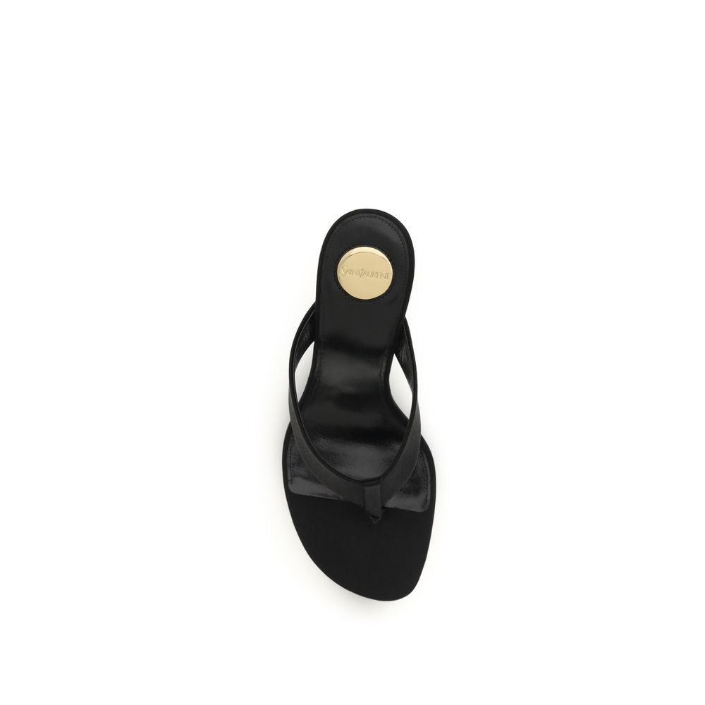 Saint Laurent Opyum Black Silk Sandals