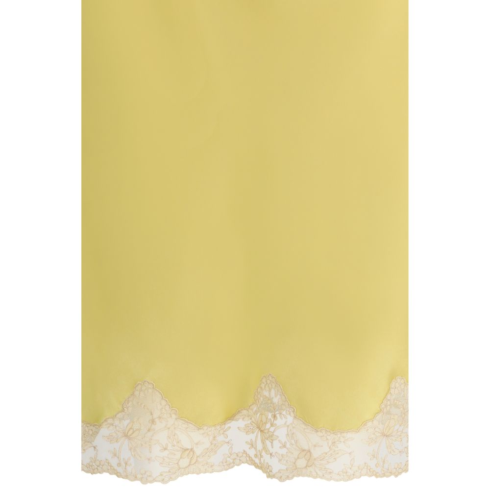 Saint Laurent Bicolor Silk Satin Midi Skirt