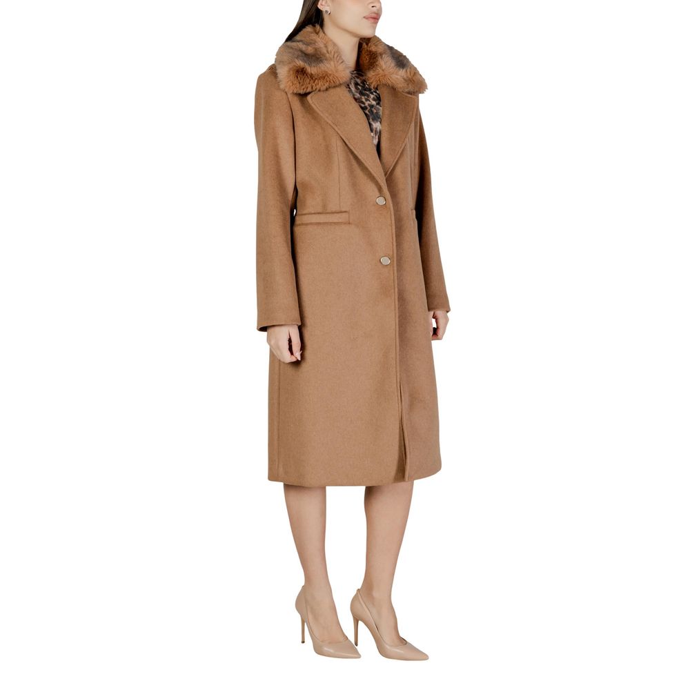 Guess KAROLE FUR COLLAR COAT W5BL19 W2642