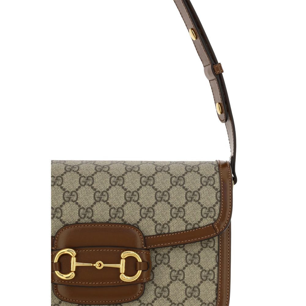 Gucci Beige Horsebit Shoulder Bag