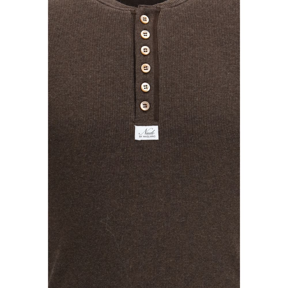 Magliano Brown Cotton Nudo Small Serafino T-Shirt