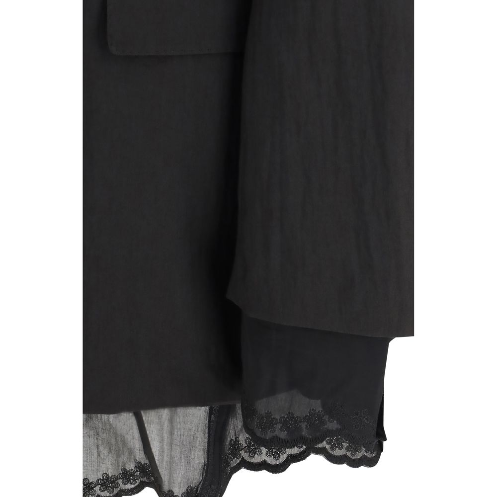Our Legacy Black Linen Blazer - Reversible Drip Design