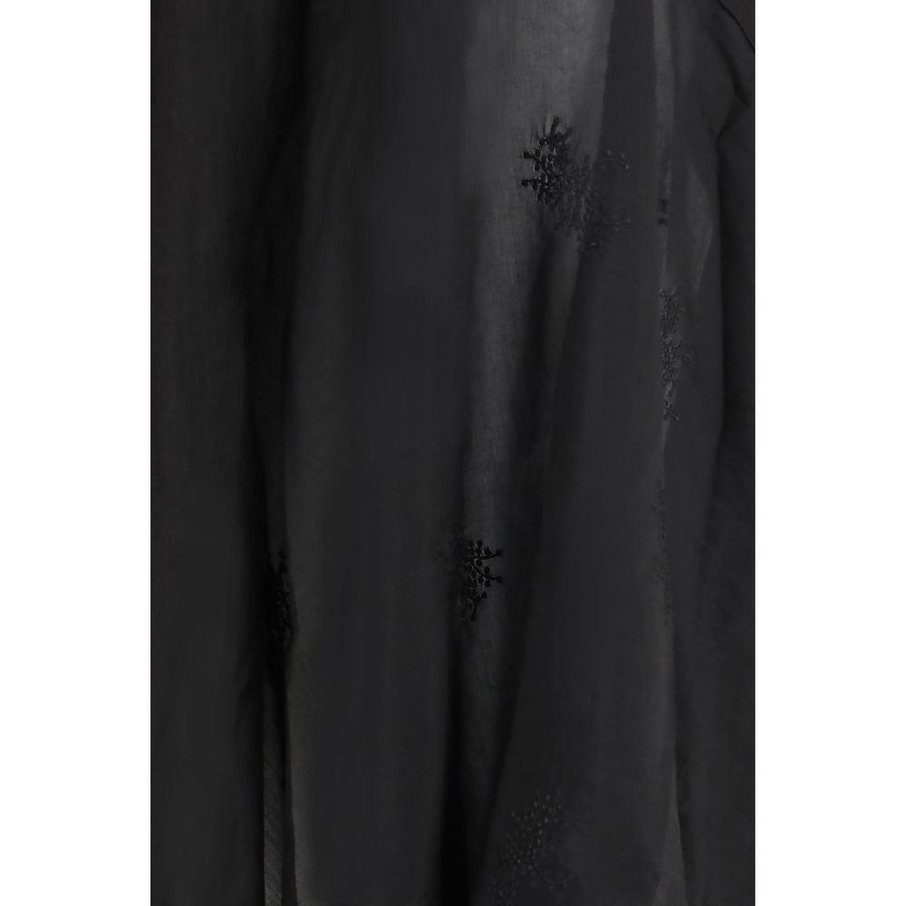 Our Legacy Black Lyocell Long Skirt - Petti Skirt Noir Bloom Ethereal Veil