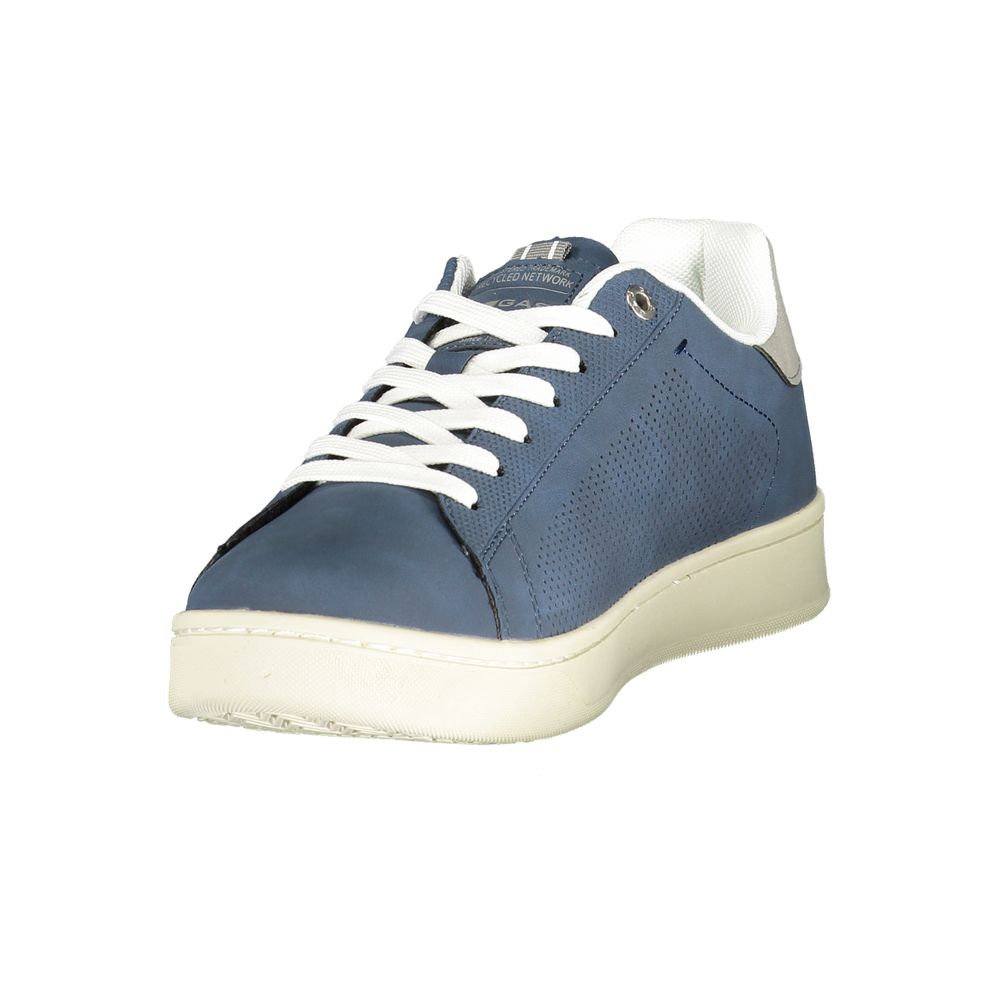 Gas Blue Polyester Athletic Sneakers for Men