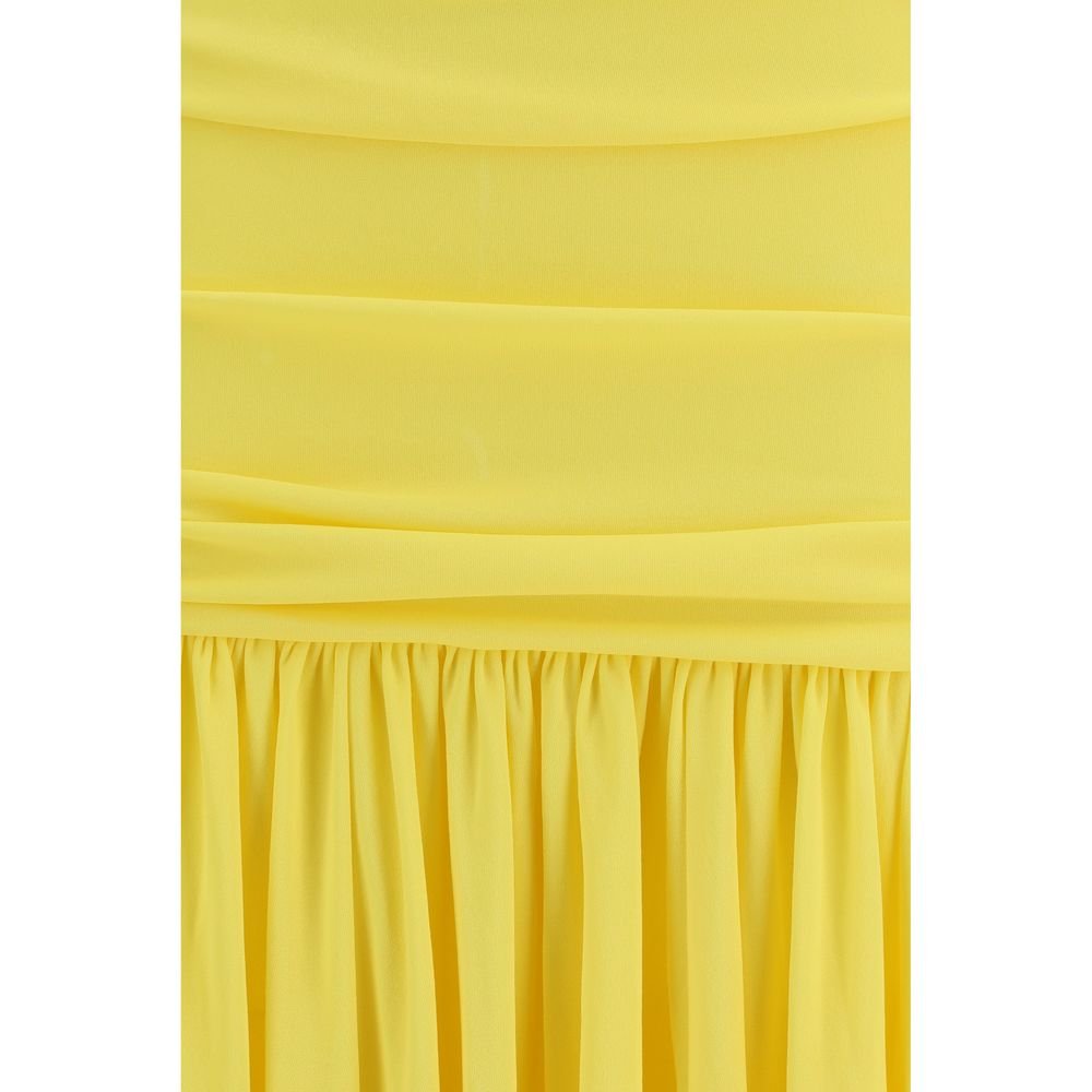 Jacquemus Yellow La Robe Abiha Pleated Midi Dress
