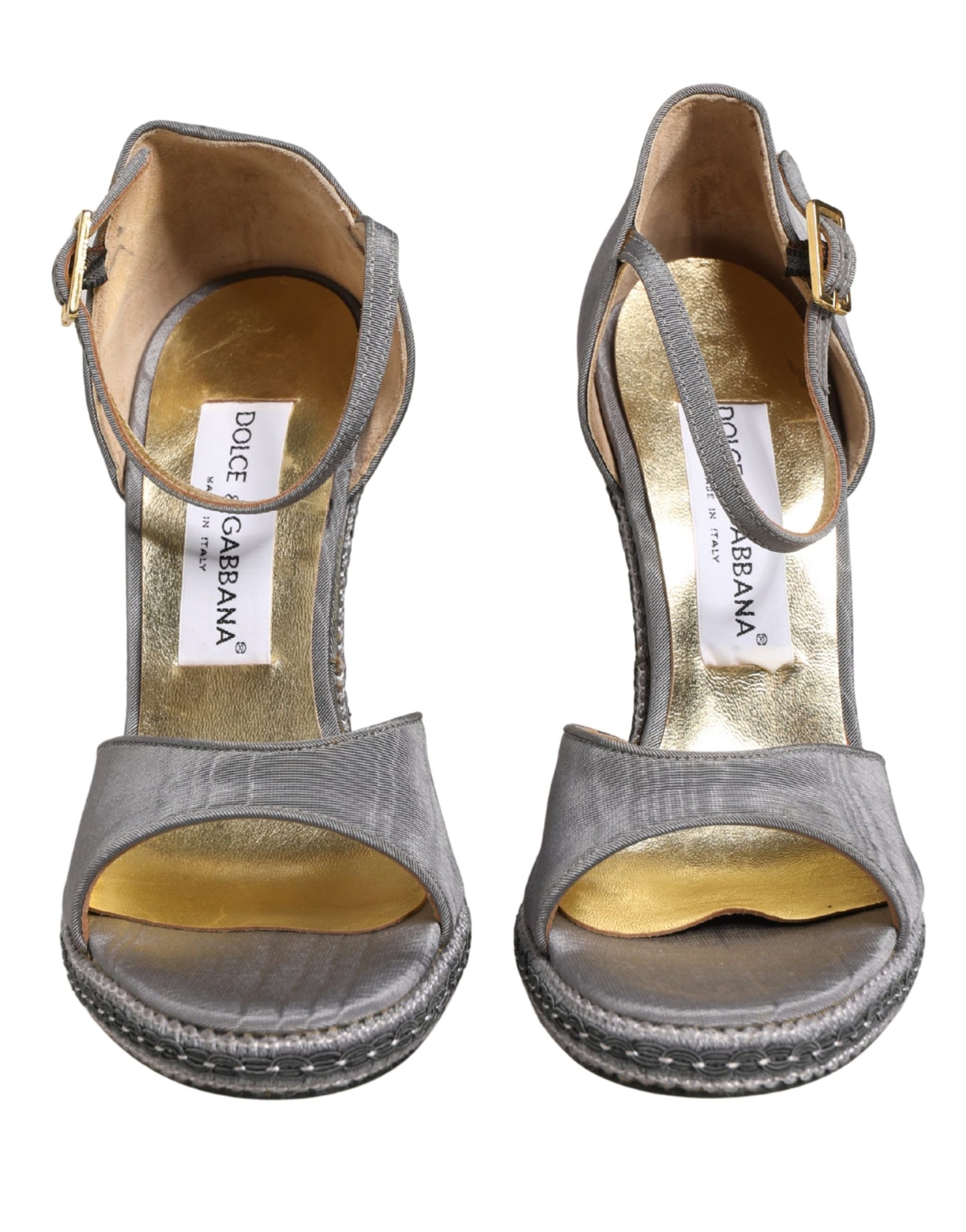 Dolce & Gabbana Gray High Heeled Sandals - Ankle Strap Luxury Shoes