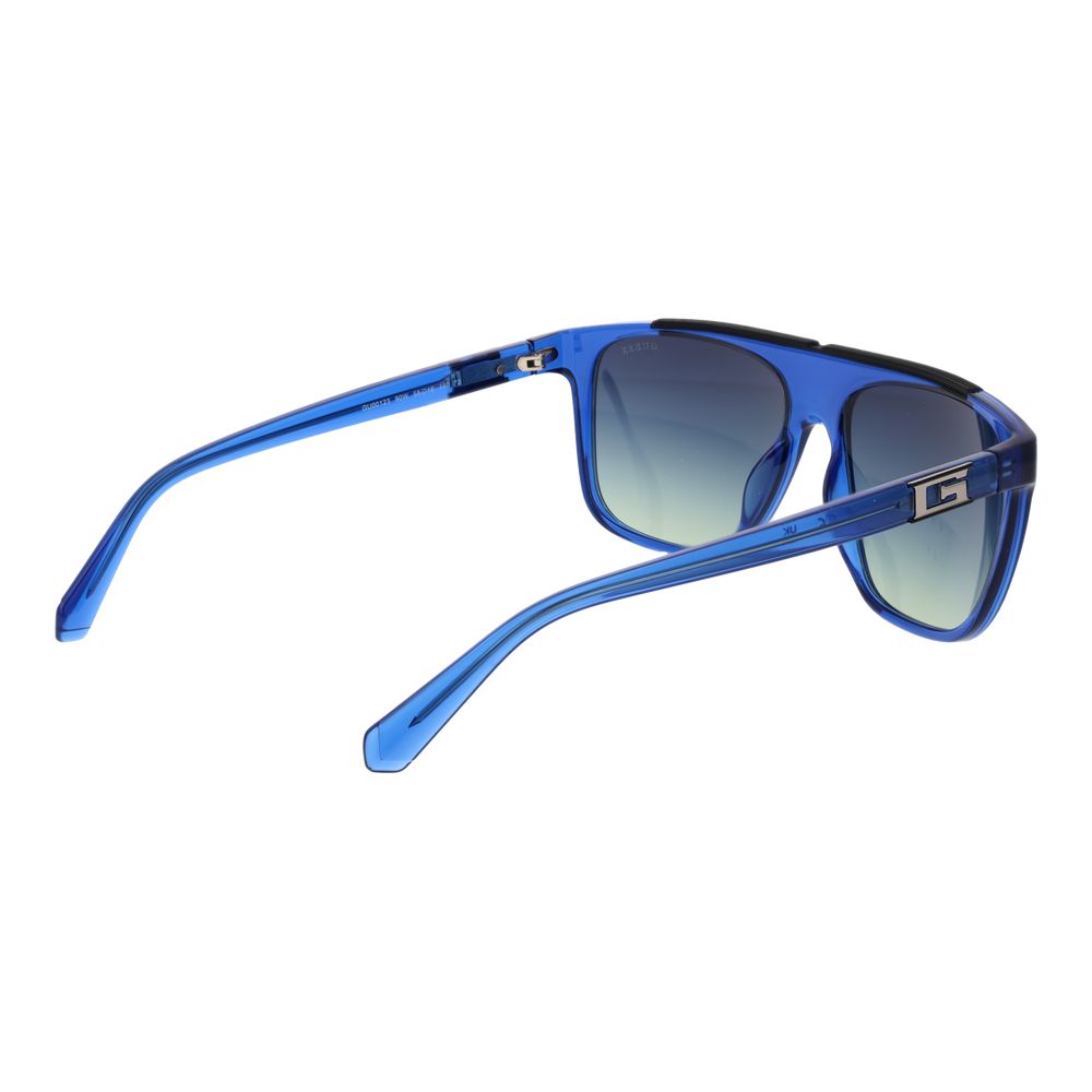 Guess Men’s Sunglasses – Blue Stainless Steel Frame, Gradient Lenses