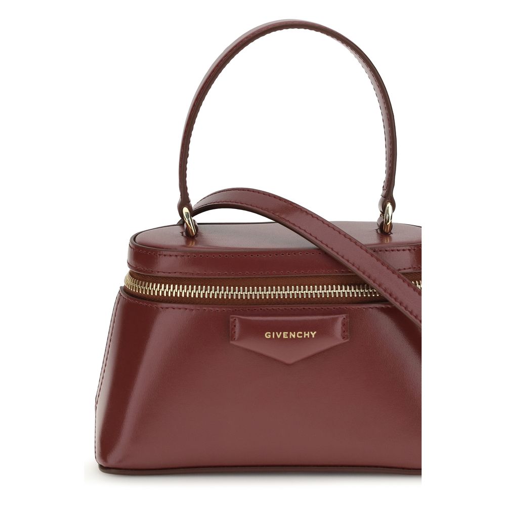 Givenchy Burgundy Calf Leather Bos Taurus Antigona Vanity Handbag