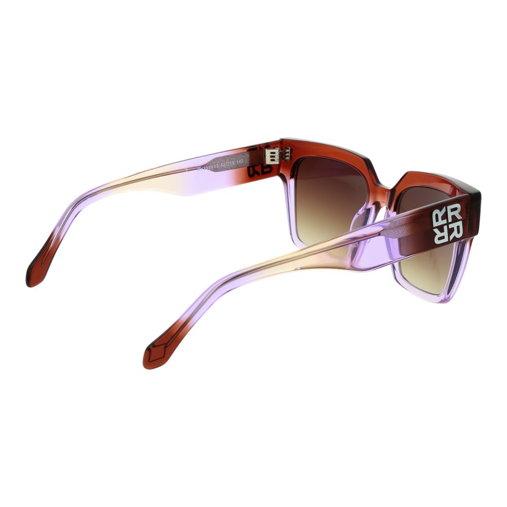 Replay Women’s Sunglasses – Purple Rectangle Frame, Brown Gradient Lenses