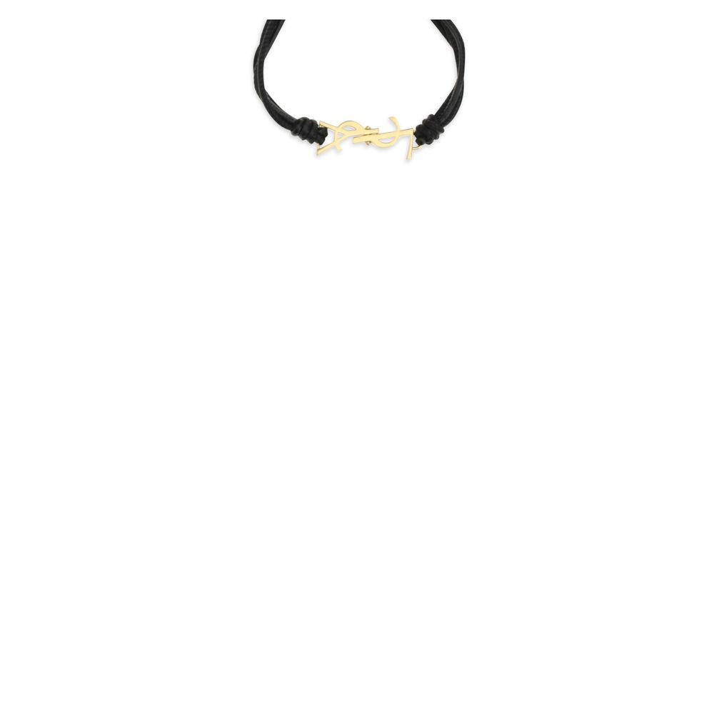 Saint Laurent Black Calf Leather Bos Taurus Bracelet