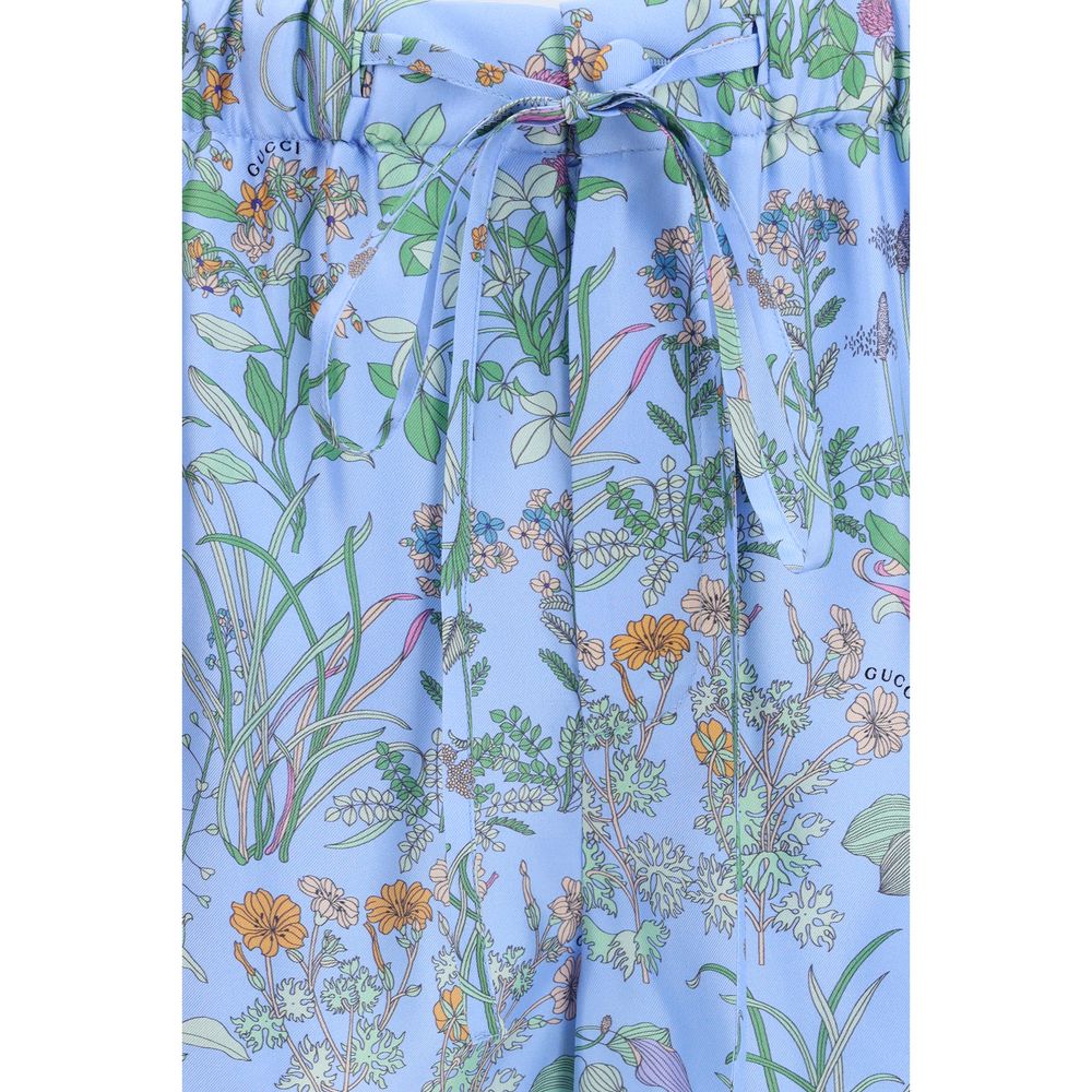 Gucci Blue Silk Shorts – Elegance Redefined