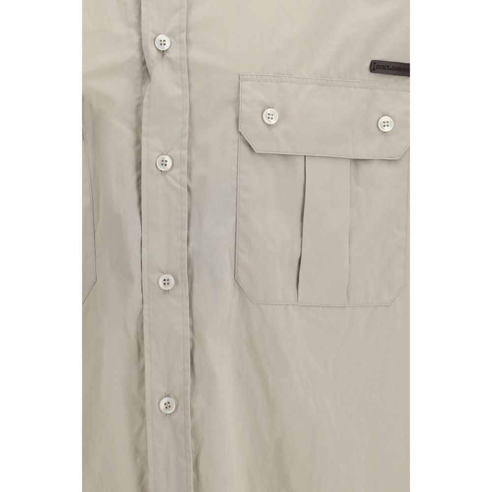 Dolce & Gabbana Beige Cotton Dress Shirt - Effortless Elegance Meets Contemporary Style