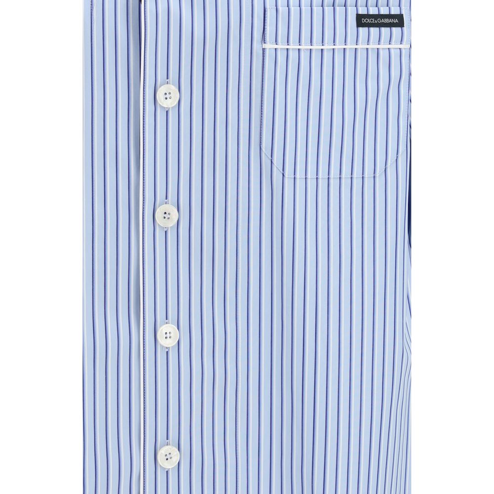 Dolce & Gabbana Striped Poplin Hawaii Shirt
