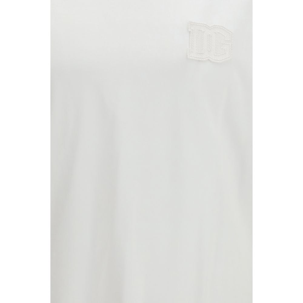 Dolce & Gabbana White Cotton T-Shirt with Patch