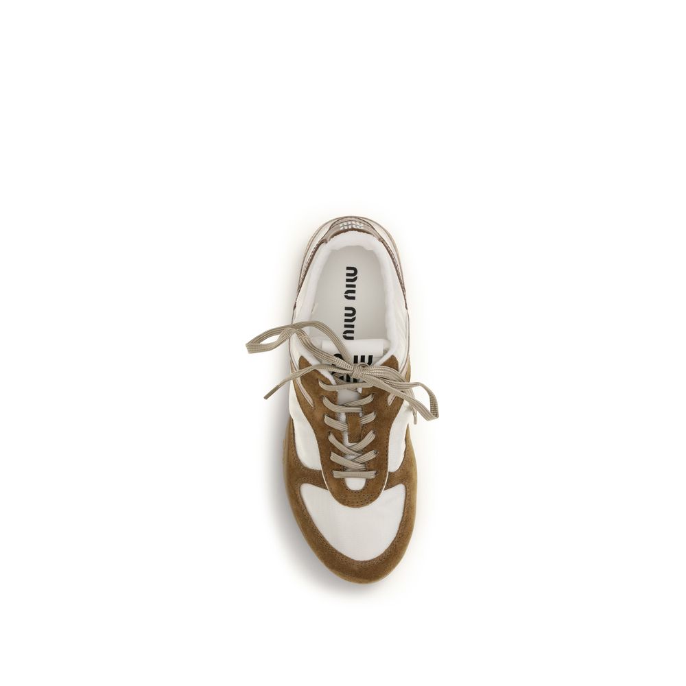 Miu Miu Gymnasium Chalk White Cinnamon Sneakers