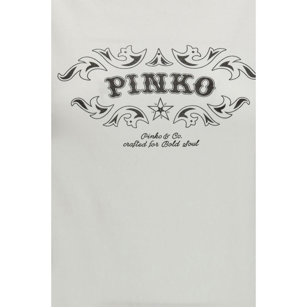 PINKO White Cotton T-Shirt: Effortless Elegance
