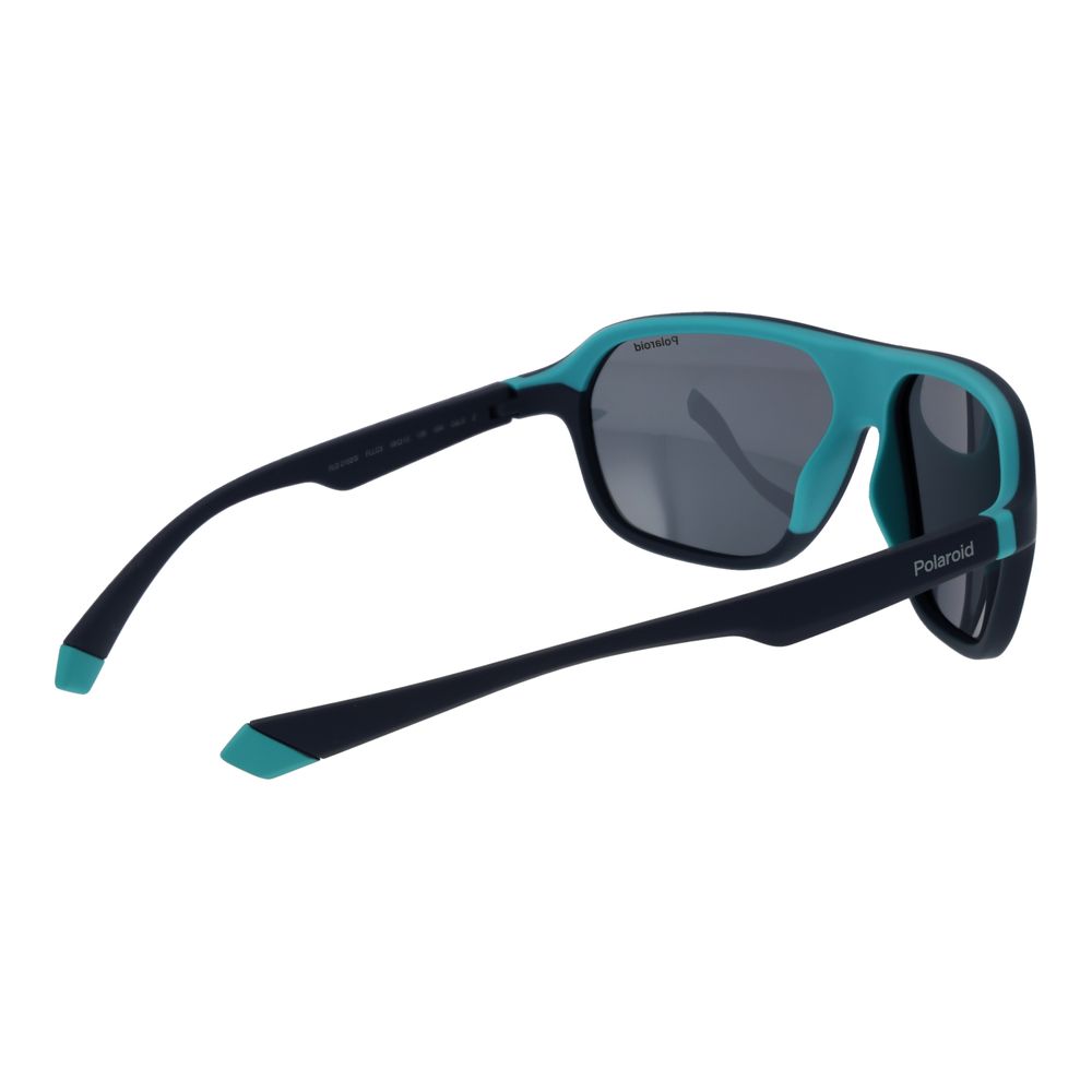 Polaroid Unisex Sunglasses – Blue Plastic Frame, Grey Lenses