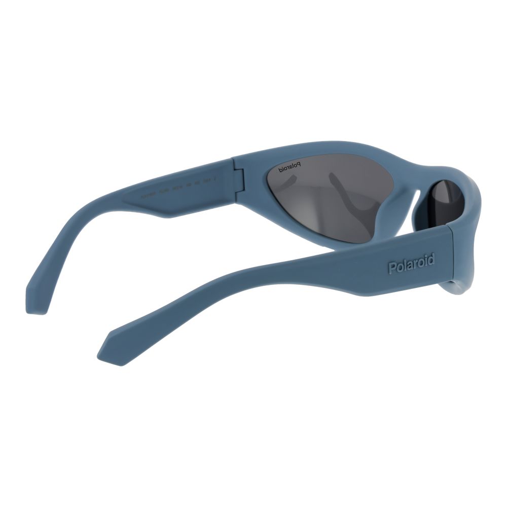 Polaroid Unisex Sunglasses – Blue Plastic Frame, Grey Lenses