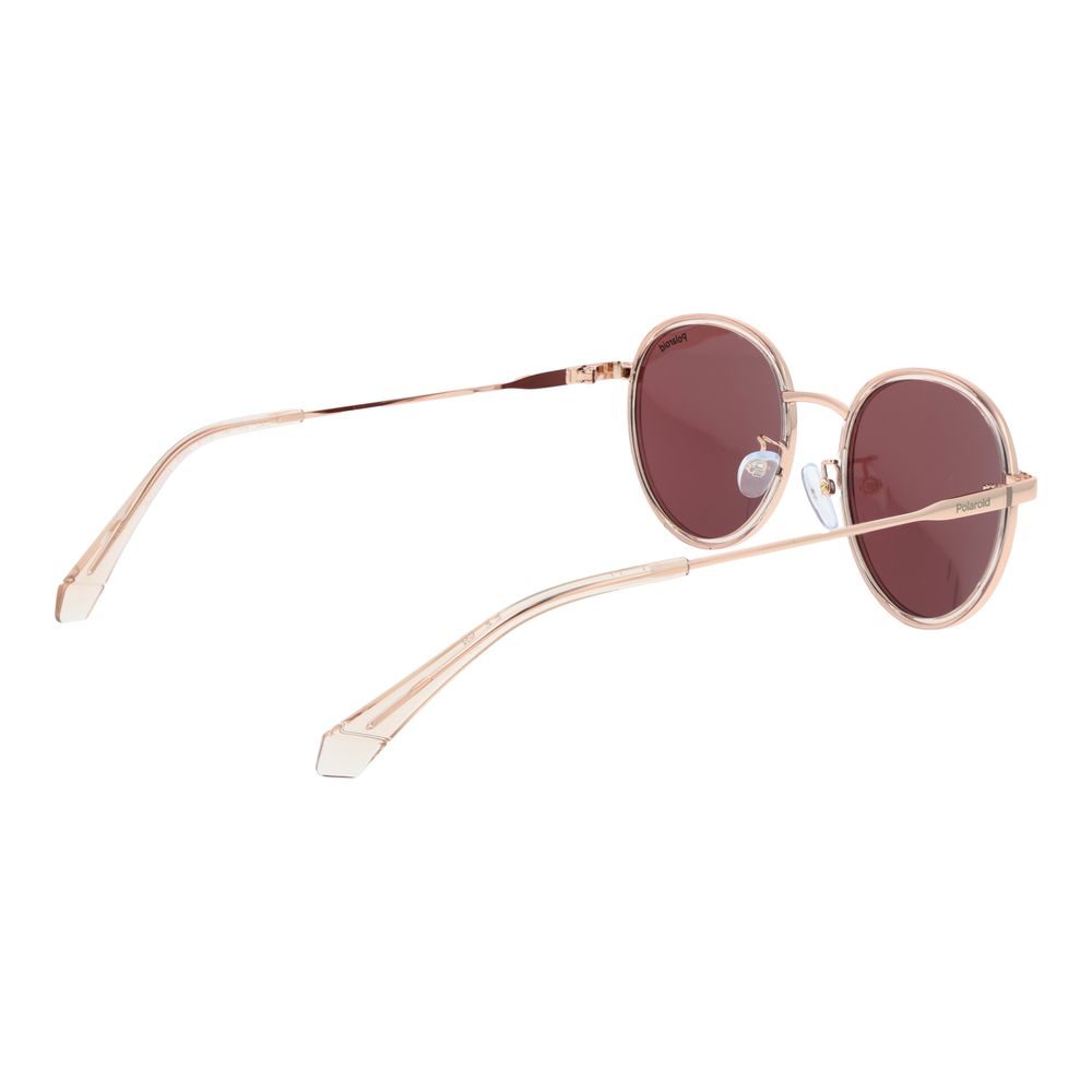 Polaroid Unisex Sunglasses – Pink Metal Frame, Polarized Lenses