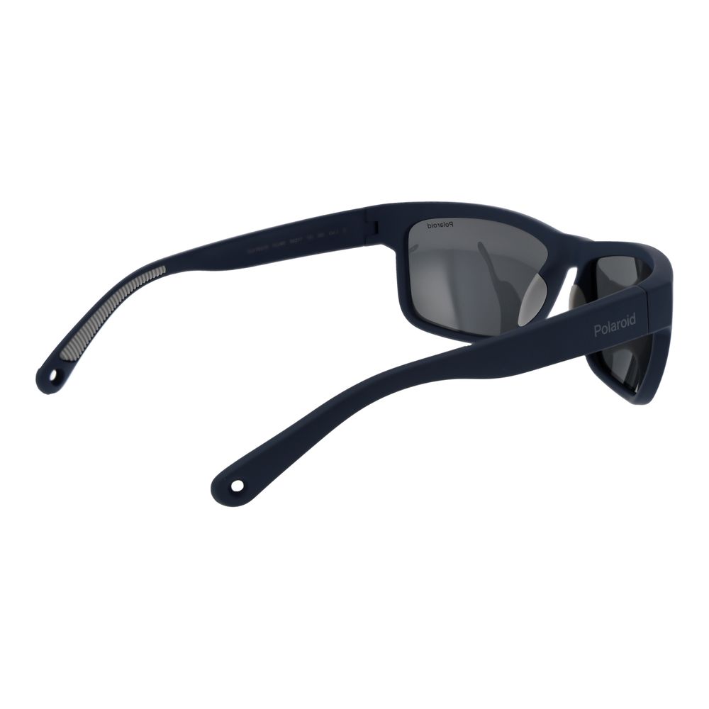 Polaroid Men’s Sunglasses – Blue Plastic Frame, Grey Polarized Lenses