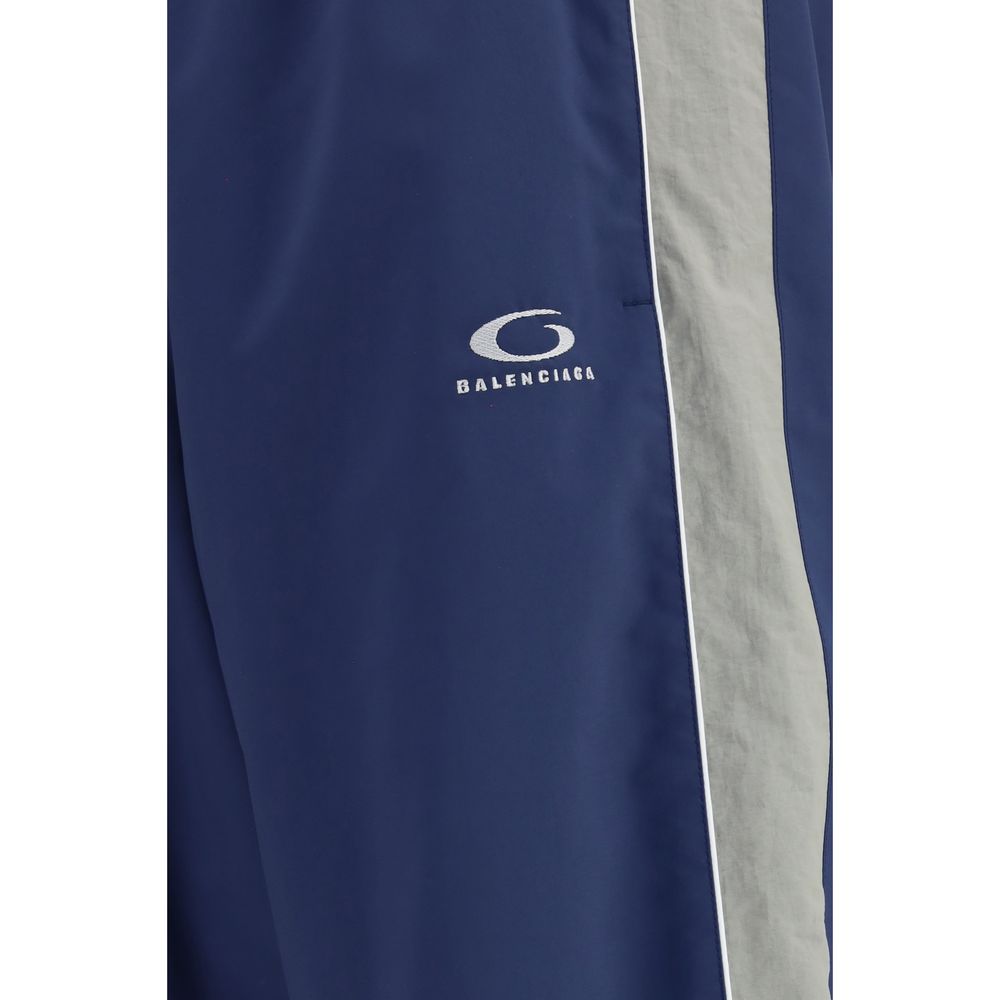 Balenciaga Blue Polyester Joggers - The Ultimate Statement Workout Pants