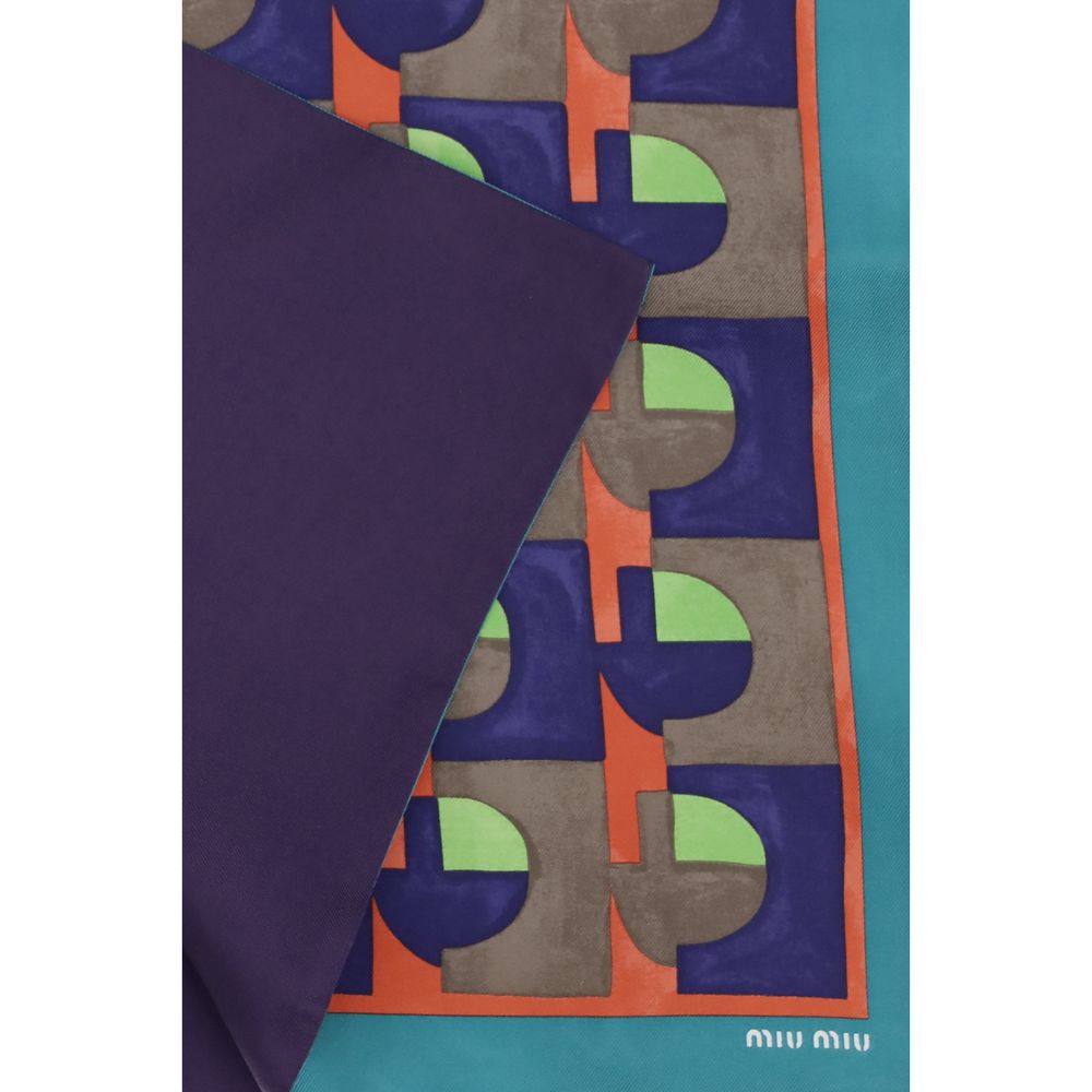 Miu Miu Multicolored Geometric Silk Scarf