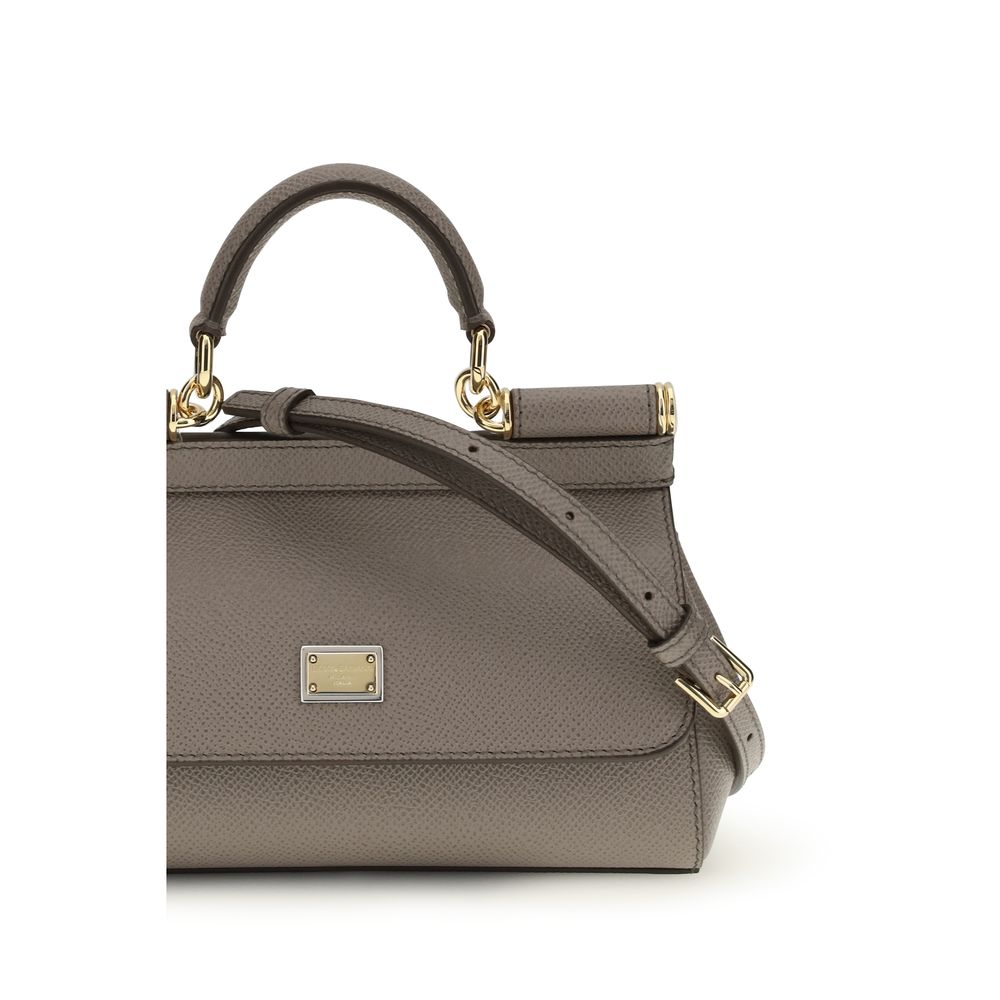 Dolce & Gabbana Grey Sicily Small Leather Bag