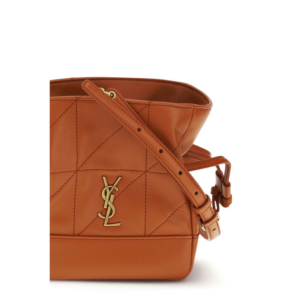 Saint Laurent Orange Lambskin Leather Jamie Mini Clutch Bag