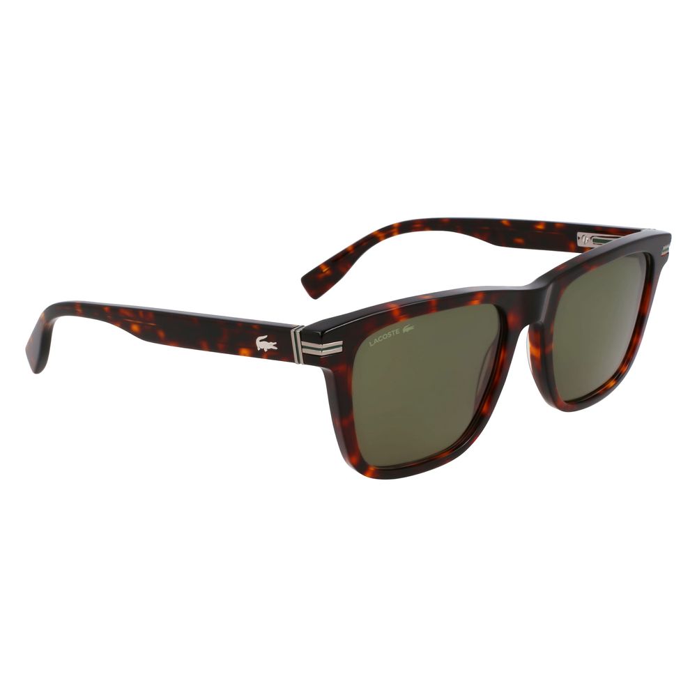 Lacoste Men’s Sunglasses – Brown Acetate Frame, Green Lenses