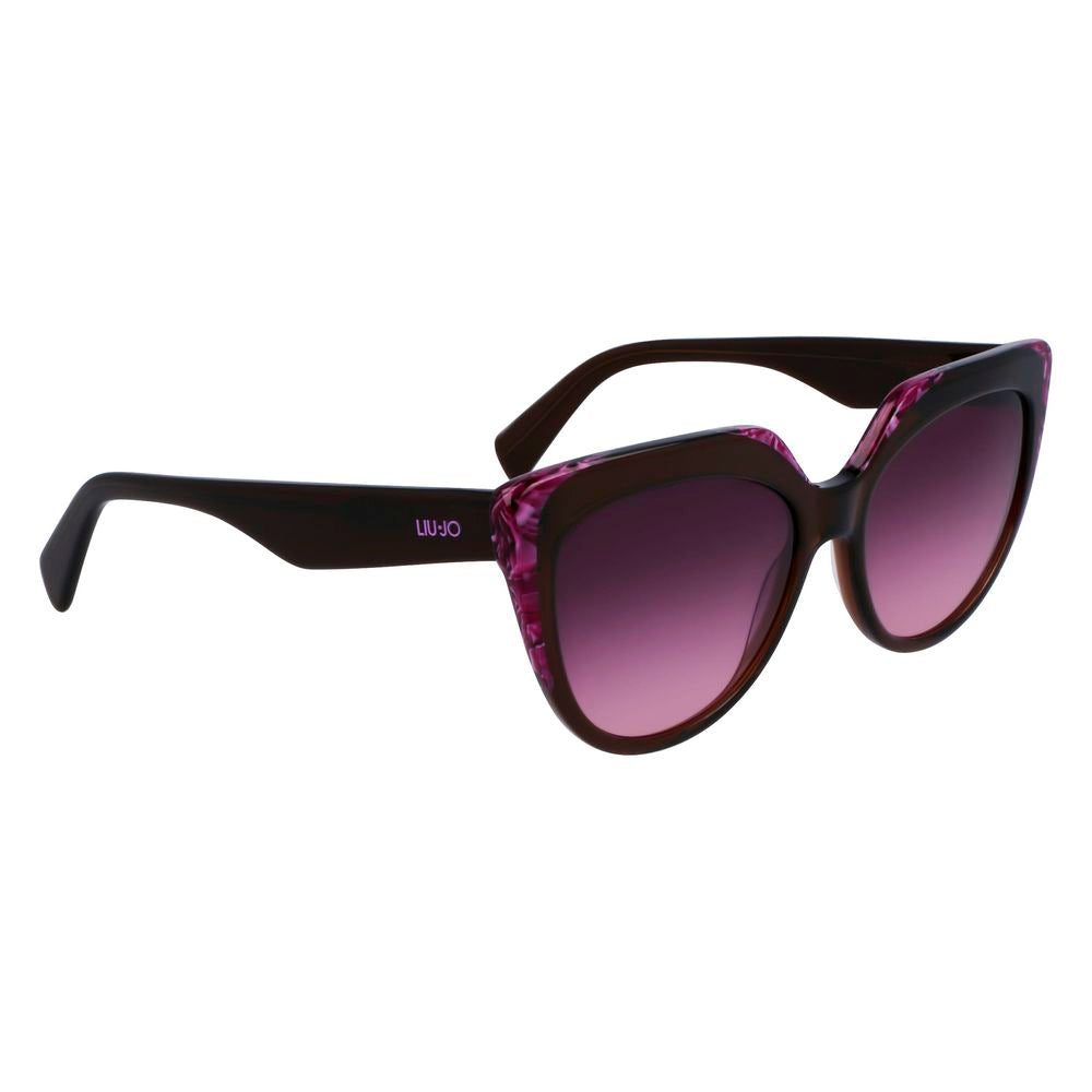 Liu Jo Women’s Sunglasses – Brown Acetate Frame, Purple Lenses