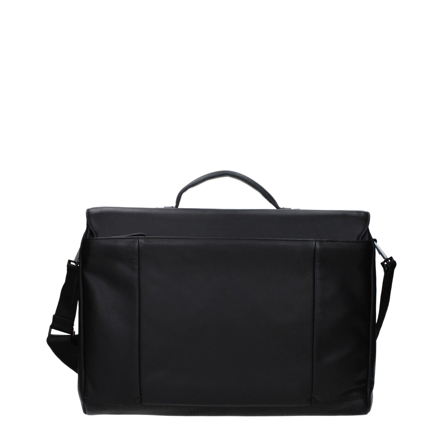 Piquadro Black Leather Business and Laptop Bag