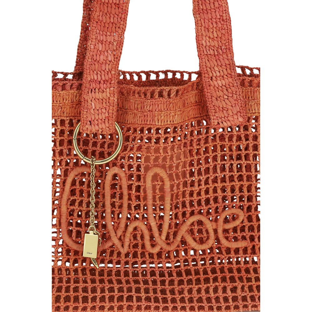 Chloé East-West Summer Banana Raffia Tote Bag