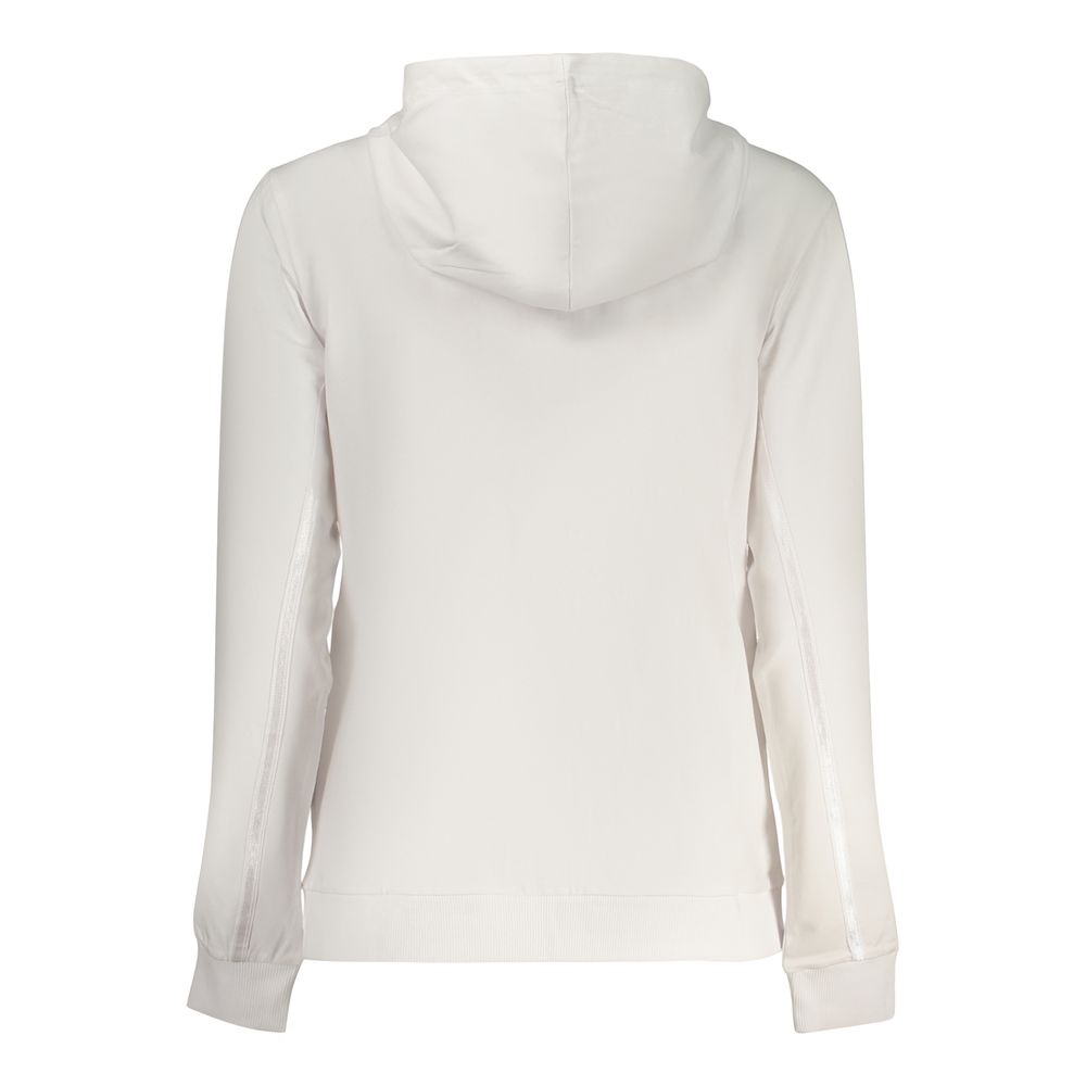 Freddy White Cotton Zip-Up Hooded Sweatshirt