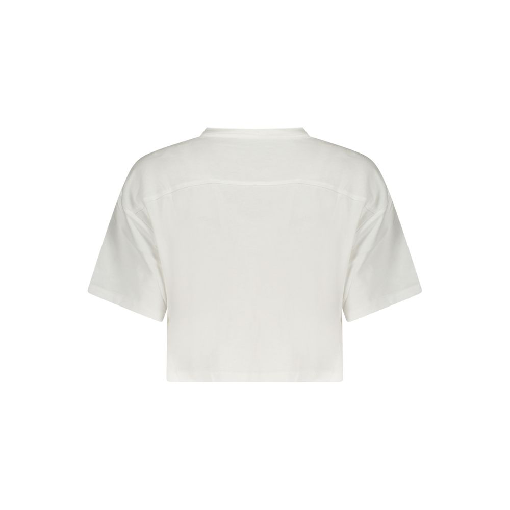 Converse White Cotton Cropped T-Shirt