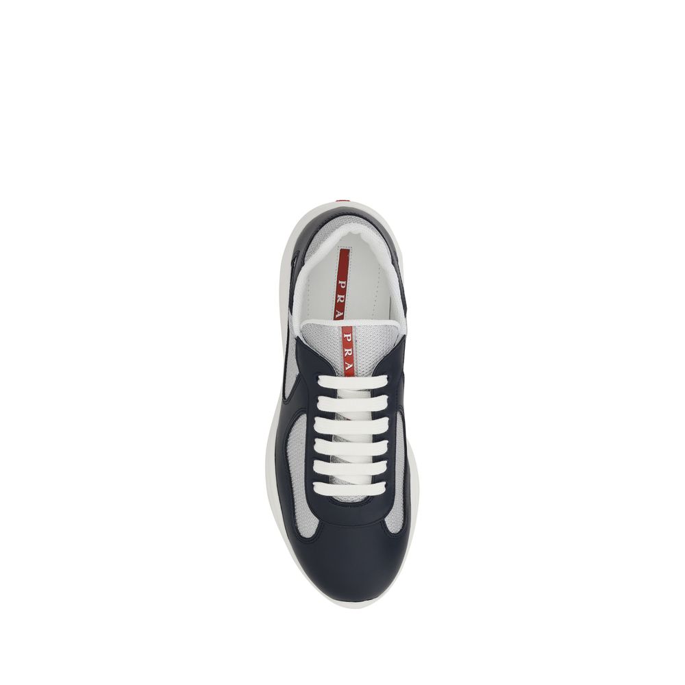 Prada Blue Calf Leather America’s Sneakers