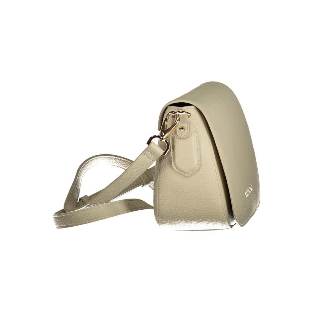 Mario Valentino Beige Leather Handbag with Adjustable Strap