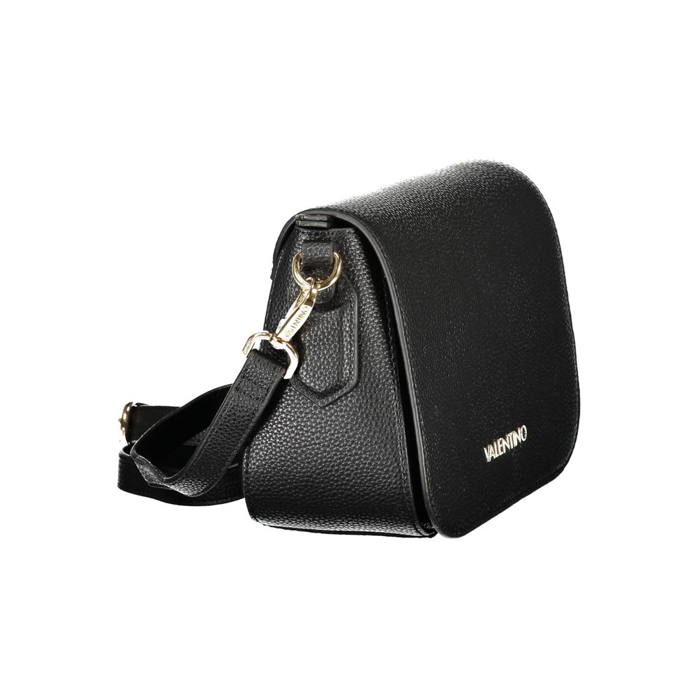 Mario Valentino Black Italian Leather Handbag with Adjustable Strap