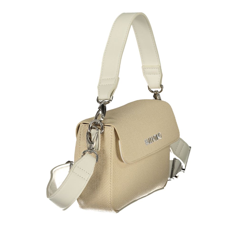 Mario Valentino White Leather-Finish Handbag with Removable Strap