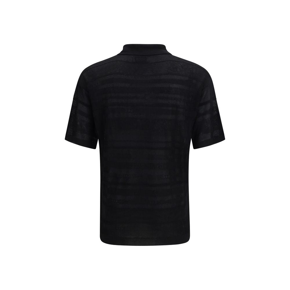 Laneus Black Cotton Polo Shirt - Ultimate Comfort Meets Style