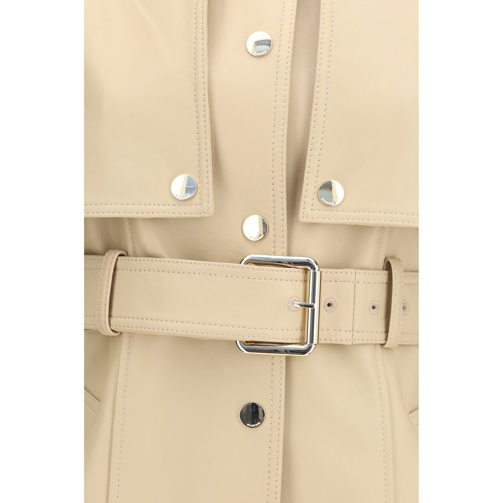 Max Mara Beige Leather Jacket - Stenzone Convertible Luxury