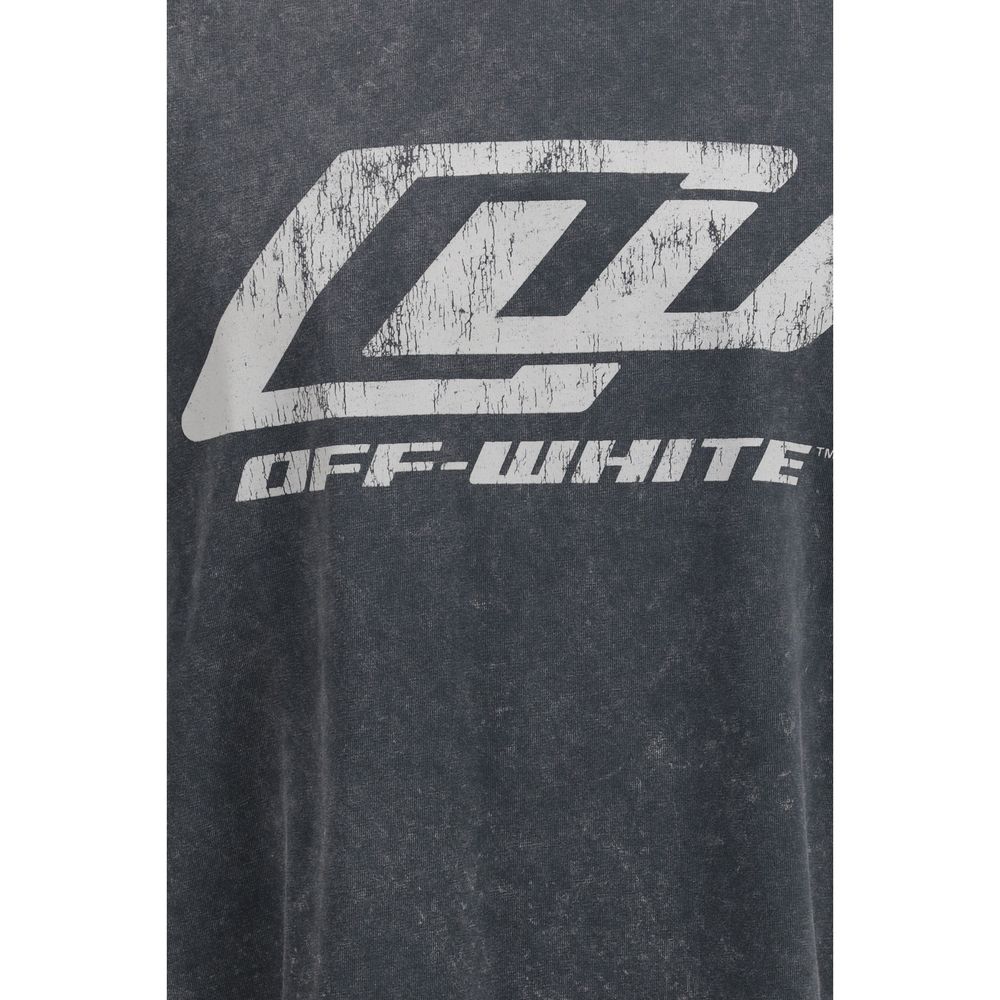 Off-White Gray Cotton Racing Skate T-shirt