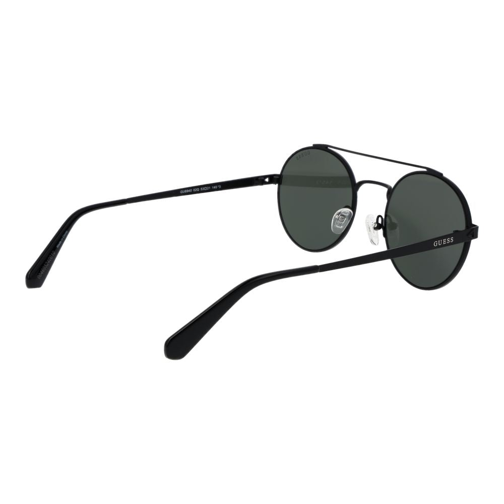 Guess Women’s Sunglasses – Black Round Frame, Green Mirrored Lenses